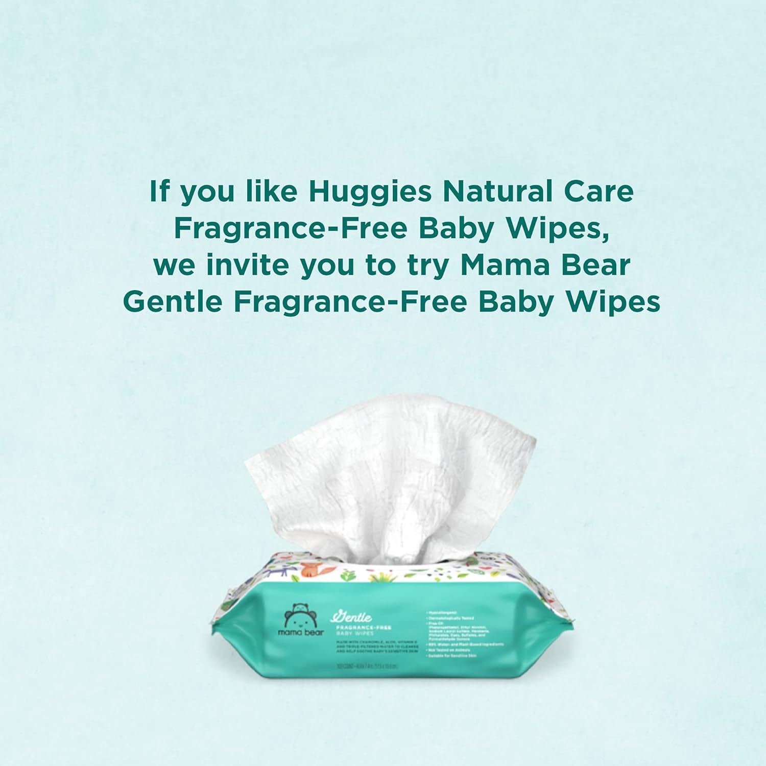 Brand - Mama Bear Gentle Fragrance-Free Baby Wipes, Hypoallergenic, 800 Count, 100 Count (Pack of 8) - Image 8